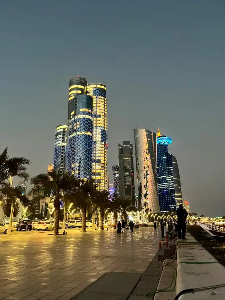 corniche in Doha by night